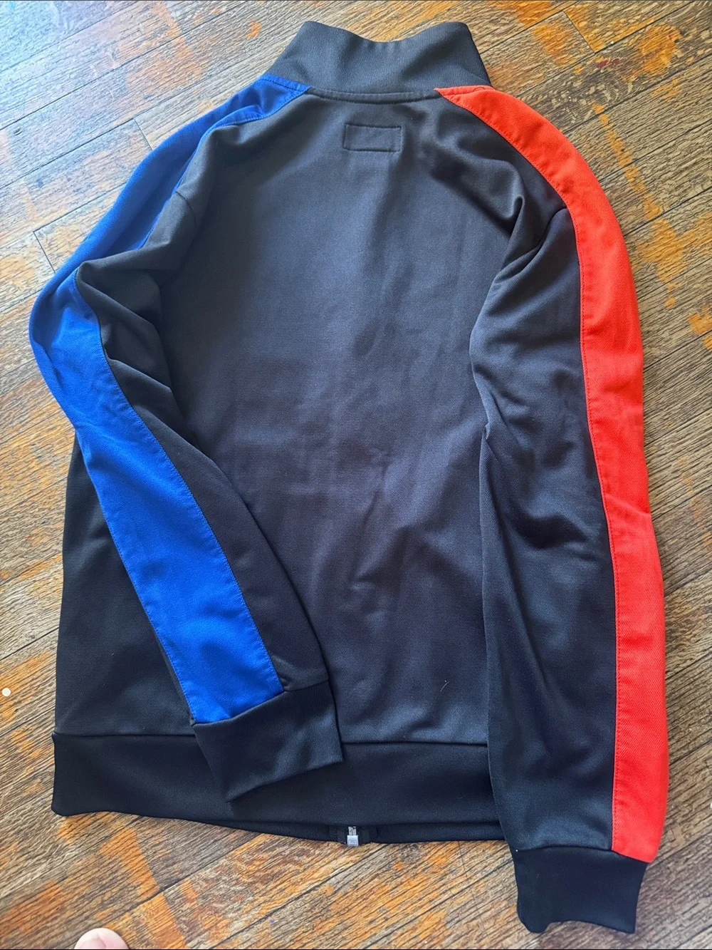 Converse Black Jacket with Red & Blue Sleeve Stripes